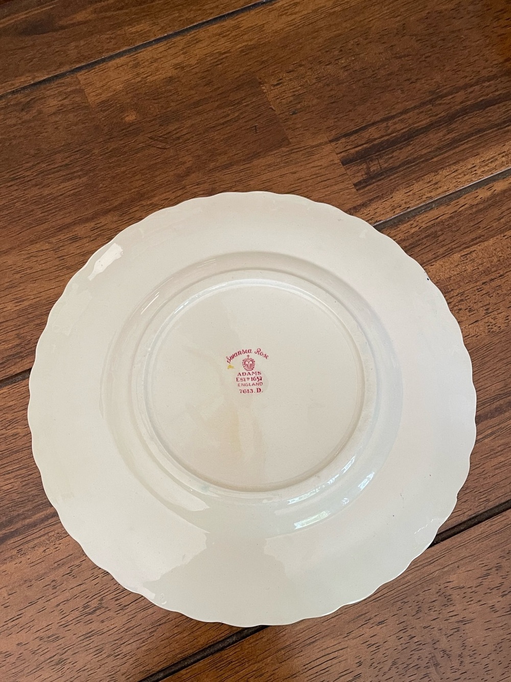 Vintage Adams China England Swansea Rose Plate - Signed J. Hackley - Picture 2 of 3